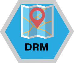 DRM / Map with marker / Blue Hexagon